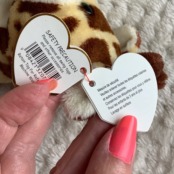 Ty Pluffies Collection Tiptop Plush Giraffe Stuffed Animal Toy w Hang Tag - Picture 10 of 15